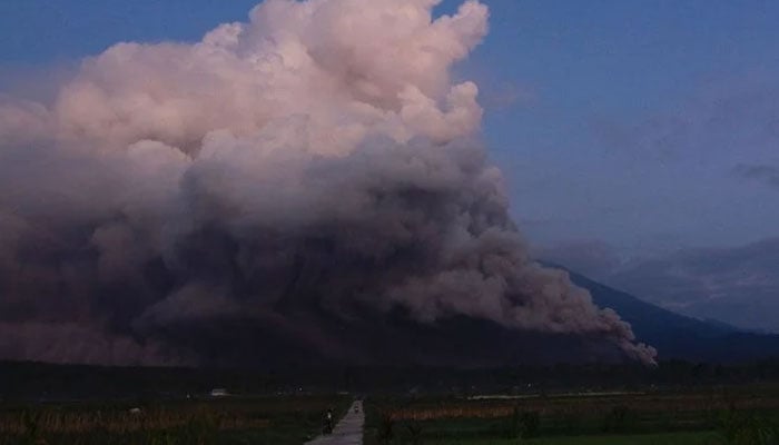 Smoke can be seen rising from Mount Semeru after the volcanic eruption in this image. — AFP/File