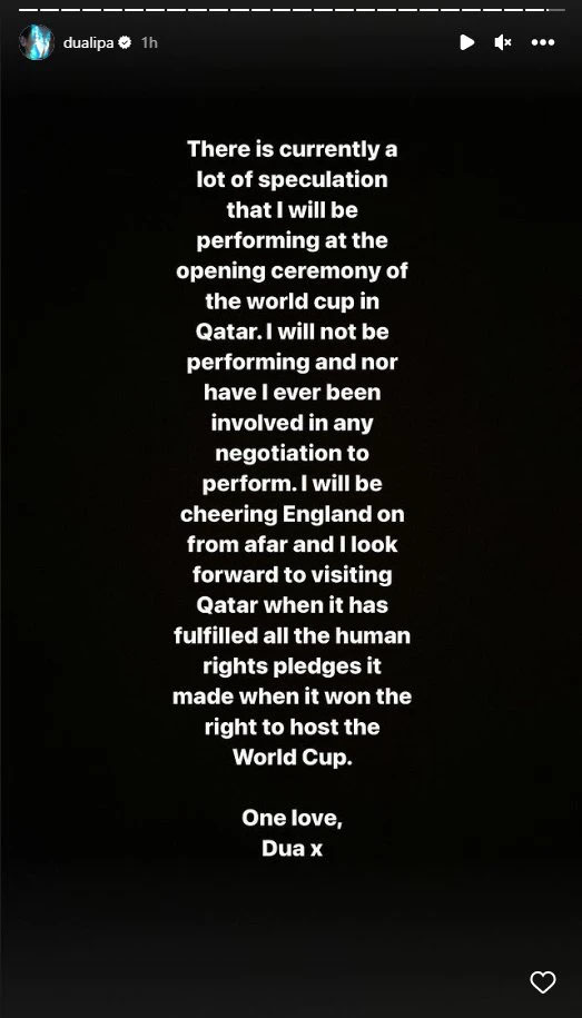 Dua Lipa father went behind her back to approach Qatar World Cup organisers