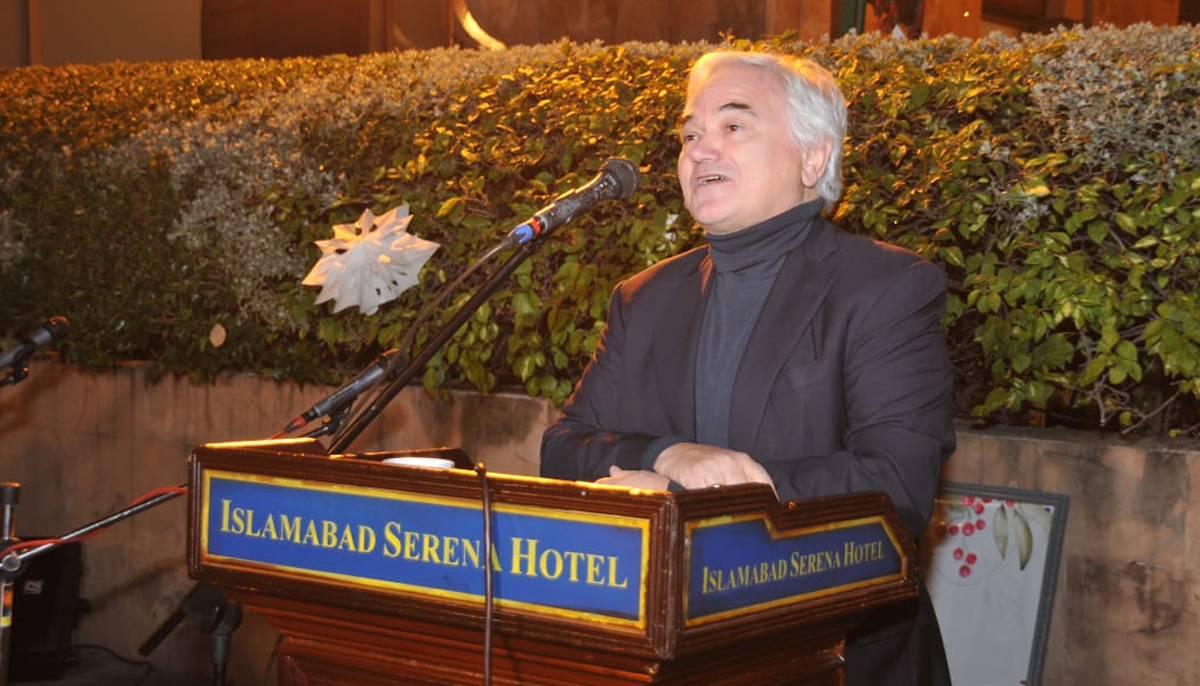 German Ambassador to Pakistan Alfred Grannas speaks during the Charity Christmas Market held in Islamabad on December 4, 2022. — Handout from the German Embassy in Islamabad