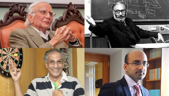 (L-R clockwise) The combo shows Dr Mubashir Hassan, Dr Abdus Salam, Dr Atif Mian and legendry journalist Imran Aslam. -File