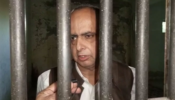 Abdul Qayoom Leghari, a revenue official in Sindh, who was arrested on November 28 for allegedly selling relief goods.