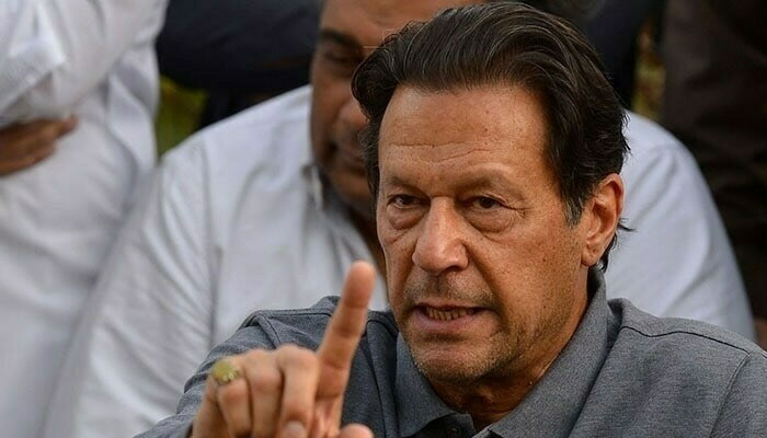 PTI Chairman Imran Khan gestures during a media talk.— AFP/File
