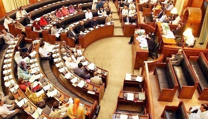 A filed image of an ongoing Sindh Assembly session. — APP