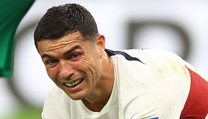 Soccer Football - FIFA World Cup Qatar 2022 - Quarter Final - Morocco v Portugal - Al Thumama Stadium, Doha, Qatar - December 10, 2022 Portugals Cristiano Ronaldo reacts after a Portugals chance to score. — Reuters