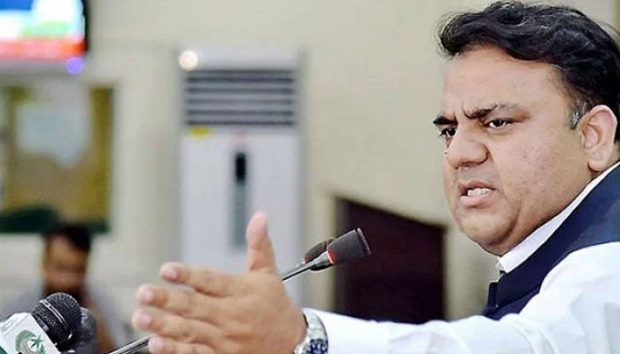 PTI leader Fawad Chaudhry speaking during a press conference. — PID/File