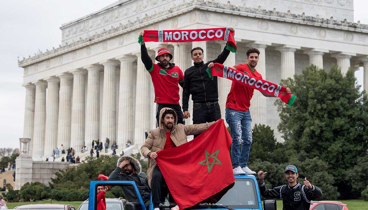 Fans rejoice over the victory near the Lincoln Memorial in Washington. — Reuters