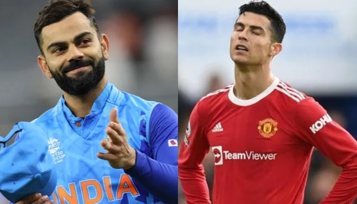 Indian batsman and former skipper Virat Kohli (L) and Portuguese footballer Cristiano Ronaldo (R). — AFP/File