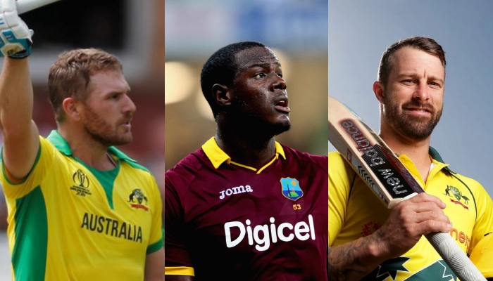 (L to R) Aaron Finch, Carlos Brathwaite, and Matthew Wade. — Reuters/ICC/File