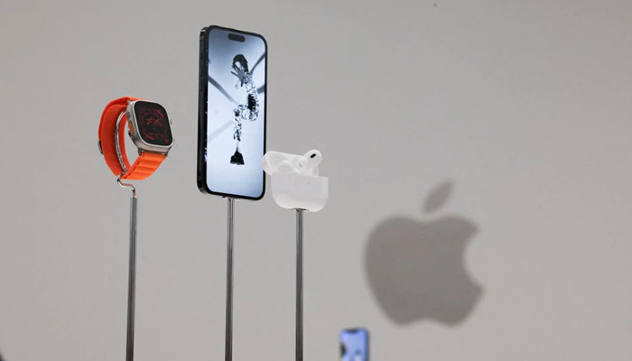New products are exhibited at an Apple event at their headquarters in Cupertino, California, US September 7, 2022. — Reuters
