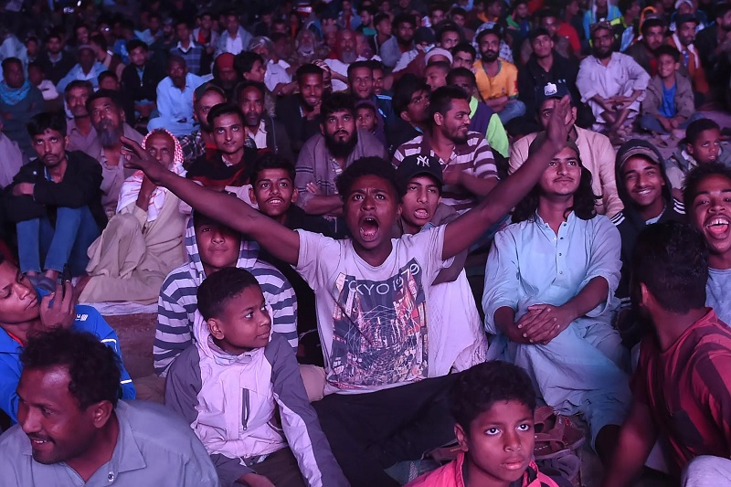 Pakistani football fans react as they watch Argentina beat Croatia.— AFP