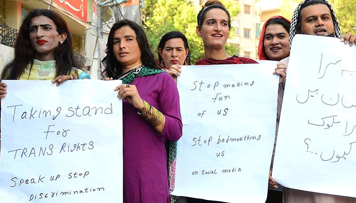 Transgender people hold a protest in Hyderabad on September 30, 2022. — INP