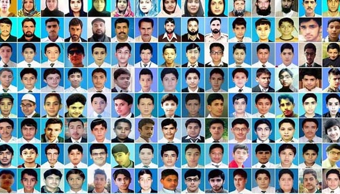 A collage of Army Public School (APS) martyrs. — Radio Pakistan