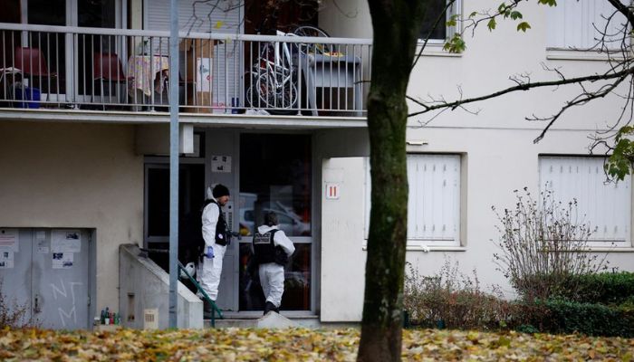 French police work near the scene of a massive building fire where 10 people died and 14 injured in Vaulx-en-Velin, near Lyon, France, December 16, 2022.— Reuters