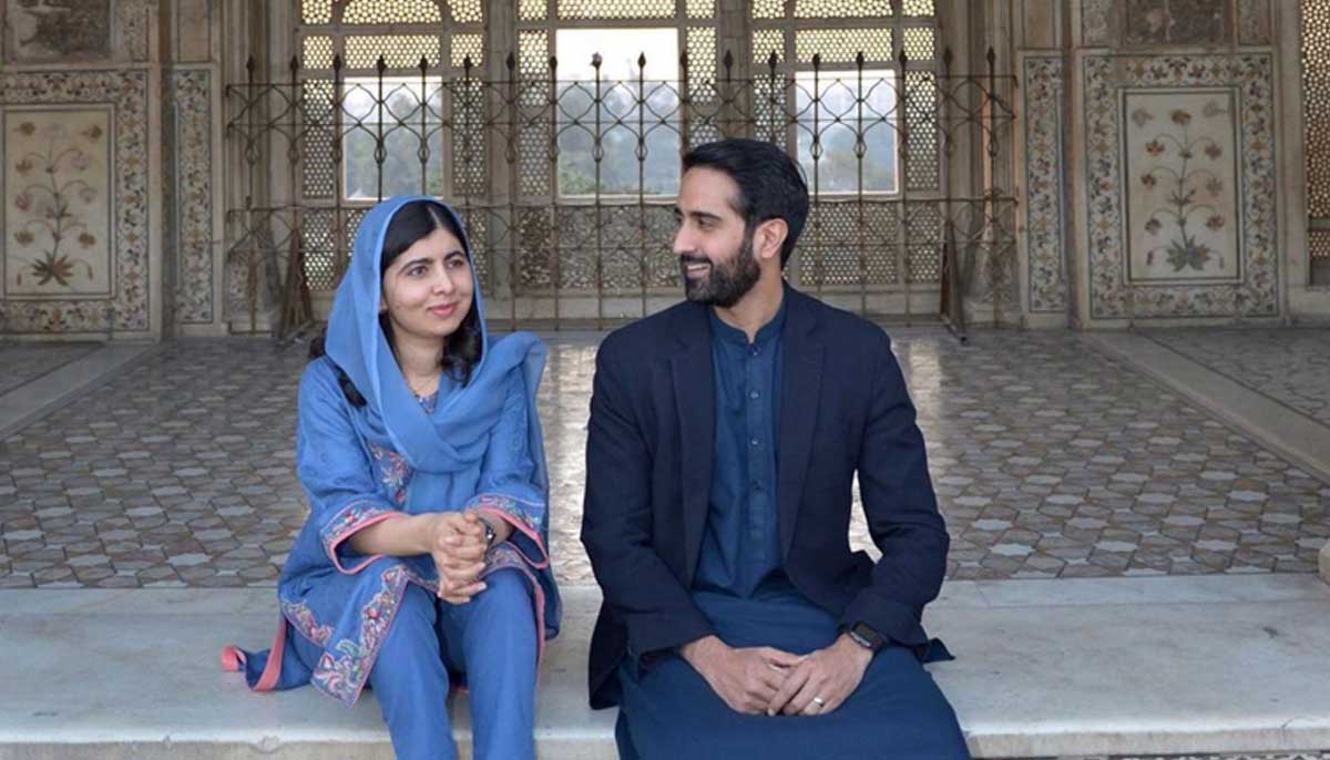 Malala poses with her husband Asser Malik in Lahore on December 16, 2022. — Instagram/Malala