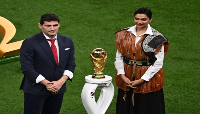 Deepika Padukone unveils FIFA World Cup trophy ahead of final