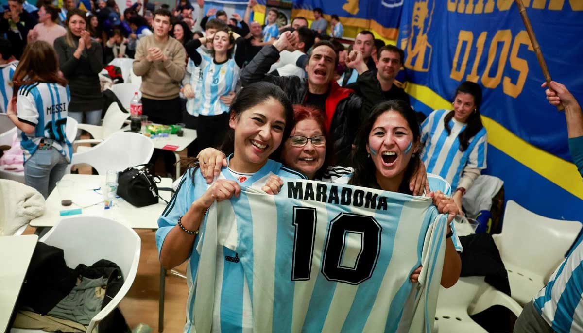 Fans react to the incredible victory. — Reuters