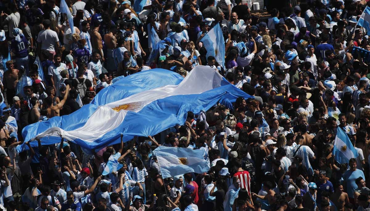 Argentina fans celebrate n Buenos Aires, Argentina. — Reuters
