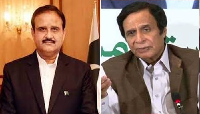 PTI leader Usman Buzdar and Punjab chief minister Chaudhry Parvez Elahi (R) — Photo: APP/File