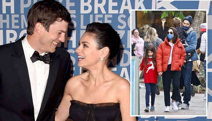 Ashton Kutcher and Mila Kunis step out with kids for Christmas shopping
