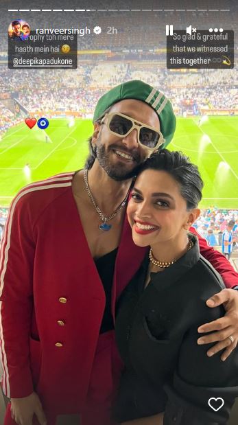 Ranveer Singh is on cloud nine as wife Deepika Padukone reveals FIFA trophy