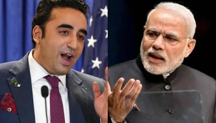 Foreign Minister Bilawal Bhutto Zardari (L) and Indian Prime Minister Narendra Modi. — AFP/File.