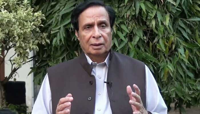 Punjab Chief Minister Chaudhry Parvez Elahi speaks during a video message in this undated photo. — Screengrab/Twitter/ChParvezElahi