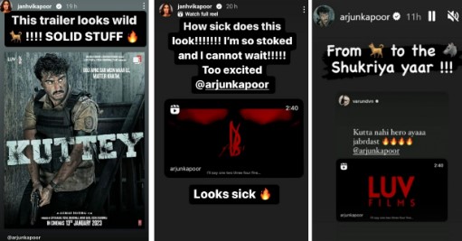 Janhvi Kapoor praises Arjun Kapoor for his cop role in film kuttey