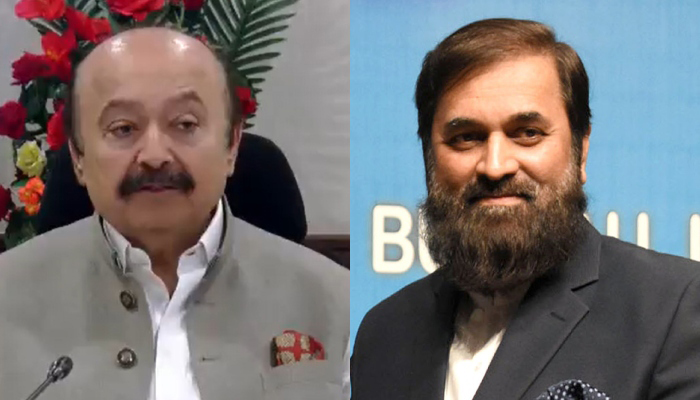 Governor Punjab Baligh-ur-Rehman (right) and Speaker Sibtain Khan. — APP/Twitter/@SardarSibtain/File