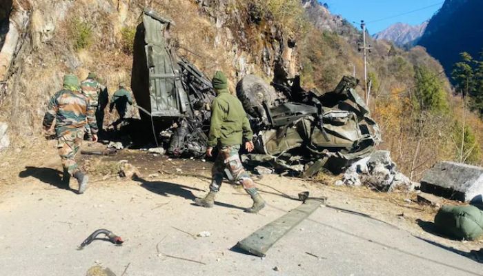 The accident occurred in the state of Sikkim while the truck carrying the soldiers was negotiating a treacherous turn in a mountainous area near the border with China.— Indian Army via India Today