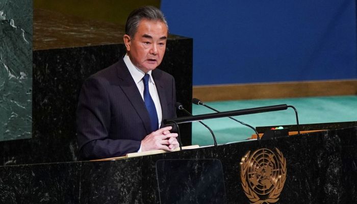 Chinese State Counsellor and Foreign Minister Wang Yi addresses the 77th Session of the United Nations General Assembly at UN Headquarters in New York City, U.S., September 24, 2022.— Reuters