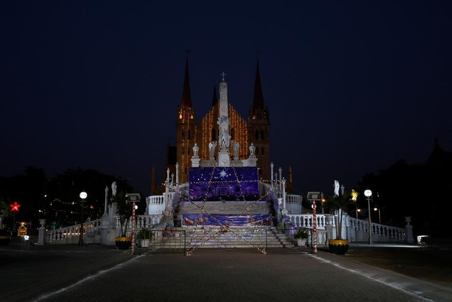 A view shows the St. Patricks Cathedral with an illuminated Christmas star at its entrance on the Christmas eve celebrations, in Karachi, Pakistan, December 24, 2022. — Reuters