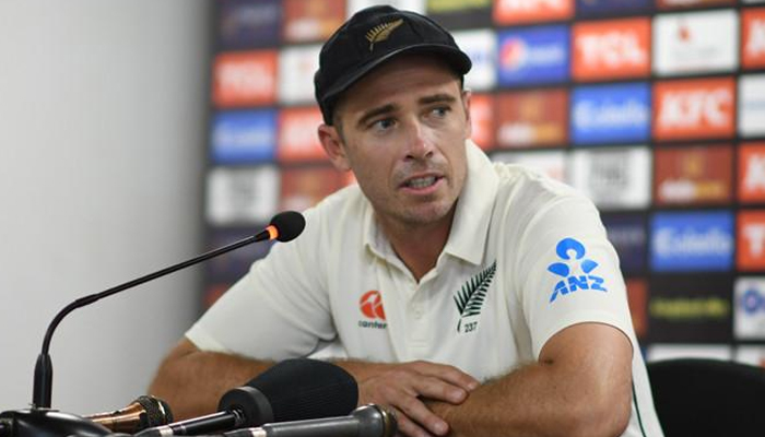 Southee speaks during a press conference on Sunday — PCB
