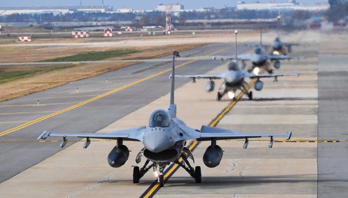 South Korean KF-16 jets take part in a joint drill with the U.S., Gunsan, South Korea, Nov. 1, 2022. — Reuters