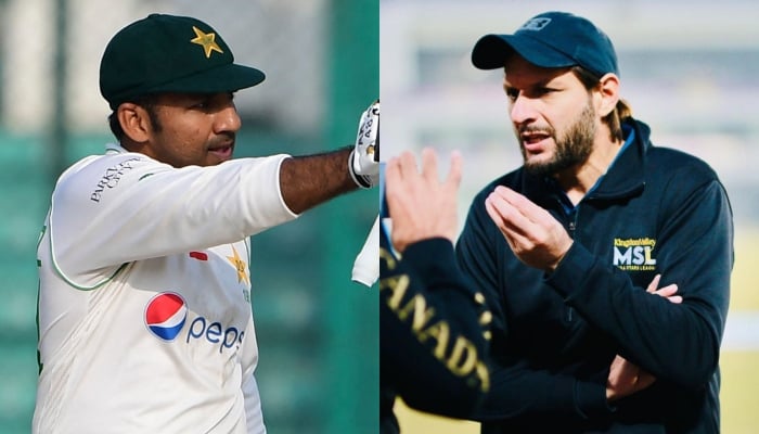 Sarfaraz Ahmed (left) and Shahid Afridi. — AFP/Instagram/@safridiofficial