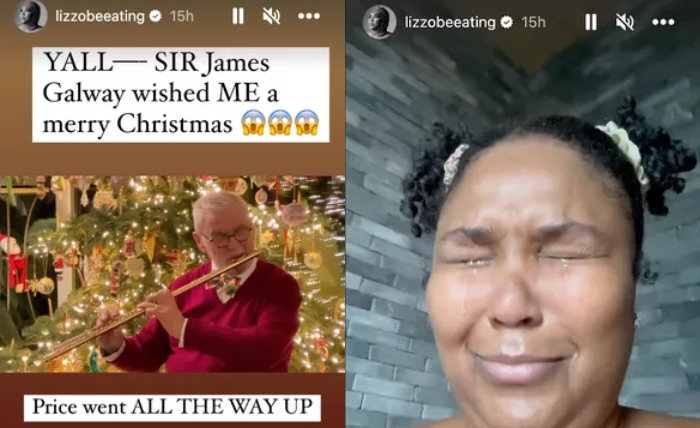 Lizzo cried on James Galway surprise Christmas wish