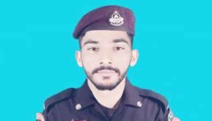 A file photo of constable Yasir who was shot dead during Gwadar clashes. Twiter Mir Ziaullah Langove