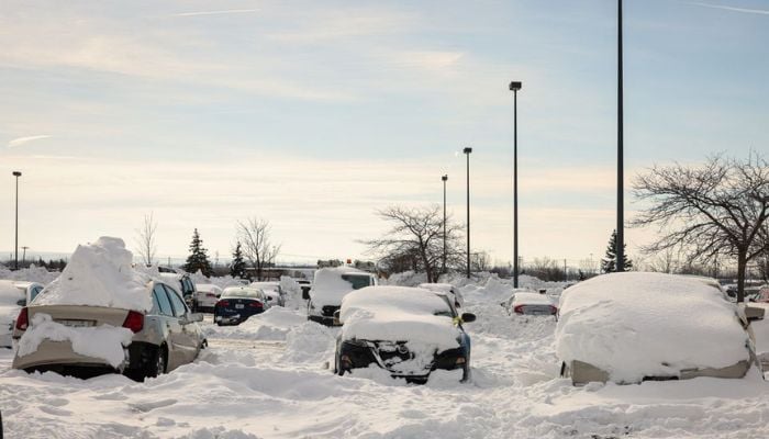 Abandoned cars are seen after being towed to a parking lot following a winter storm in Buffalo, New York, U.S., December 28, 2022.— Reuters