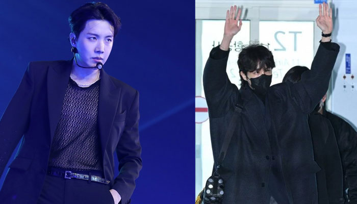 BTS J-Hope dances at airport as he leaves for New Years Rockin Eve performance