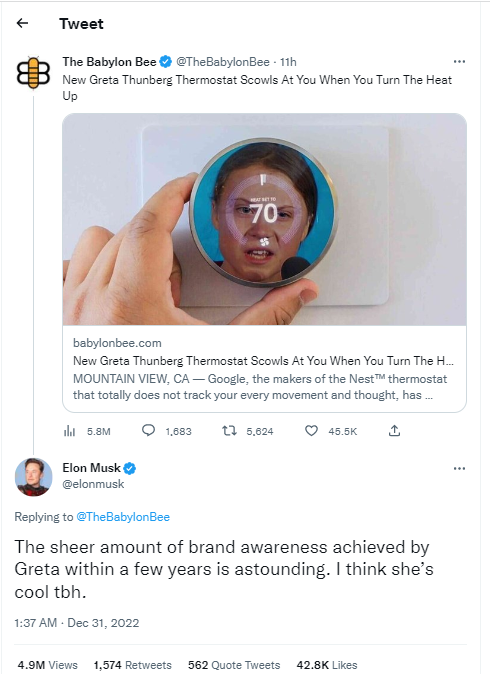 Elon Musk shares two cents on Andrew Tate, Greta Thunberg viral row
