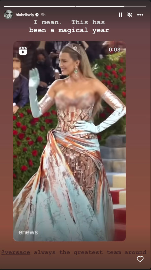 Blake Lively reflects on a moment from her ‘magical year’