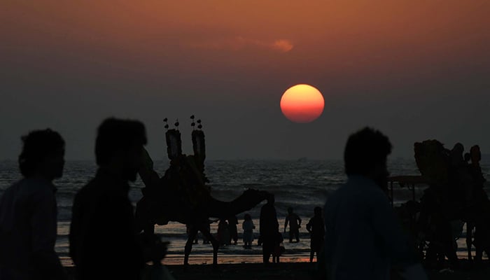 A view of sunset at Seaview in Karachi on November 5, 2022. — Online