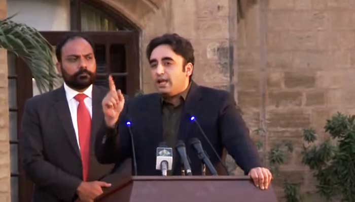 Foreign Minister Bilawal Bhutto-Zardari speaks during an event in Karachi on December 31, 2022. — YouTube/PTVNewsLive