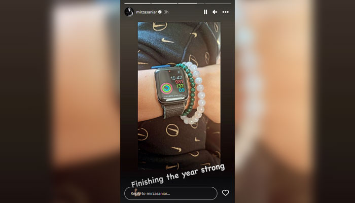 A screengrab from Sania Mirzas Instagram story on New Years Eve. — Instagram/mirzasaniar