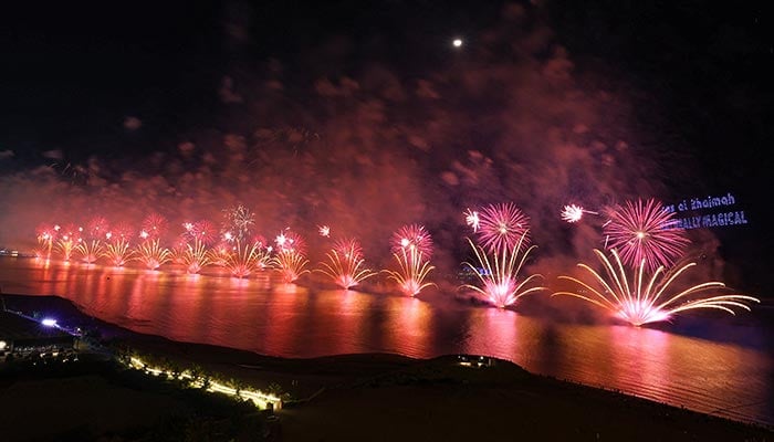 A general view of fireworks exploding during New Year celebrations, over Ras Al Khaimah, United Arab Emirates January 1, 2023. — Reuters