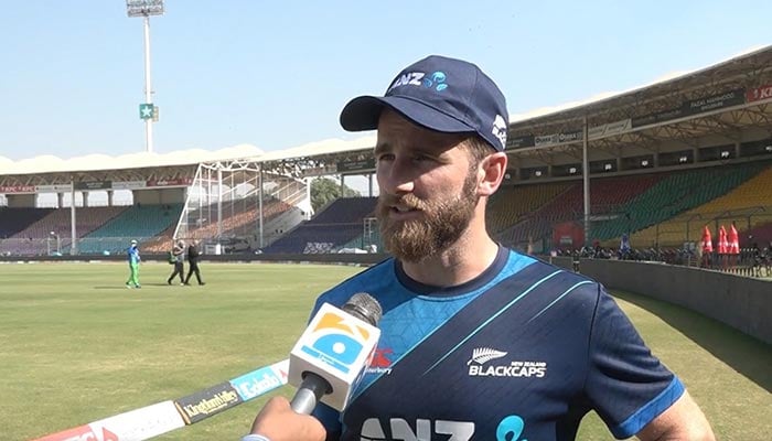 New Zealand’s former captain Kane Williamson speaking during an interview in Karachi on January 1, 2022. — Provided by the reporter