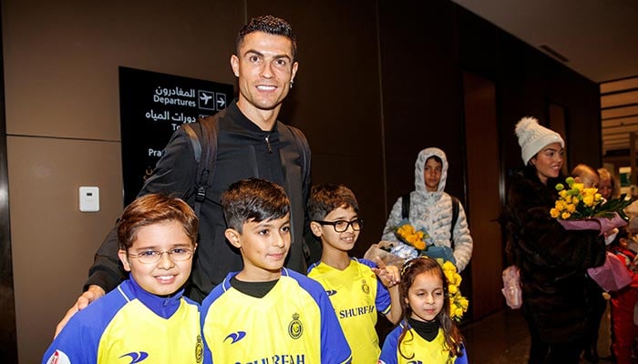 Cristiano Rolando and his family arrive at King Khalid Airport, Riyadh, Saudi Arabia on January 3, 2023. — Reuters