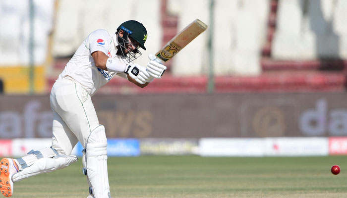 Pakistans Imam-ul-Haq plays a shot during the second day of the second cricket Test match between Pakistan and New Zealand at the National Stadium in Karachi on January 3, 2023. — AFP