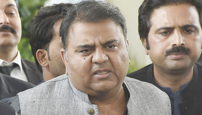 PTI leader Fawad Chaudhry addressing a press conference in Islamabad on March 24, 2022. — Online