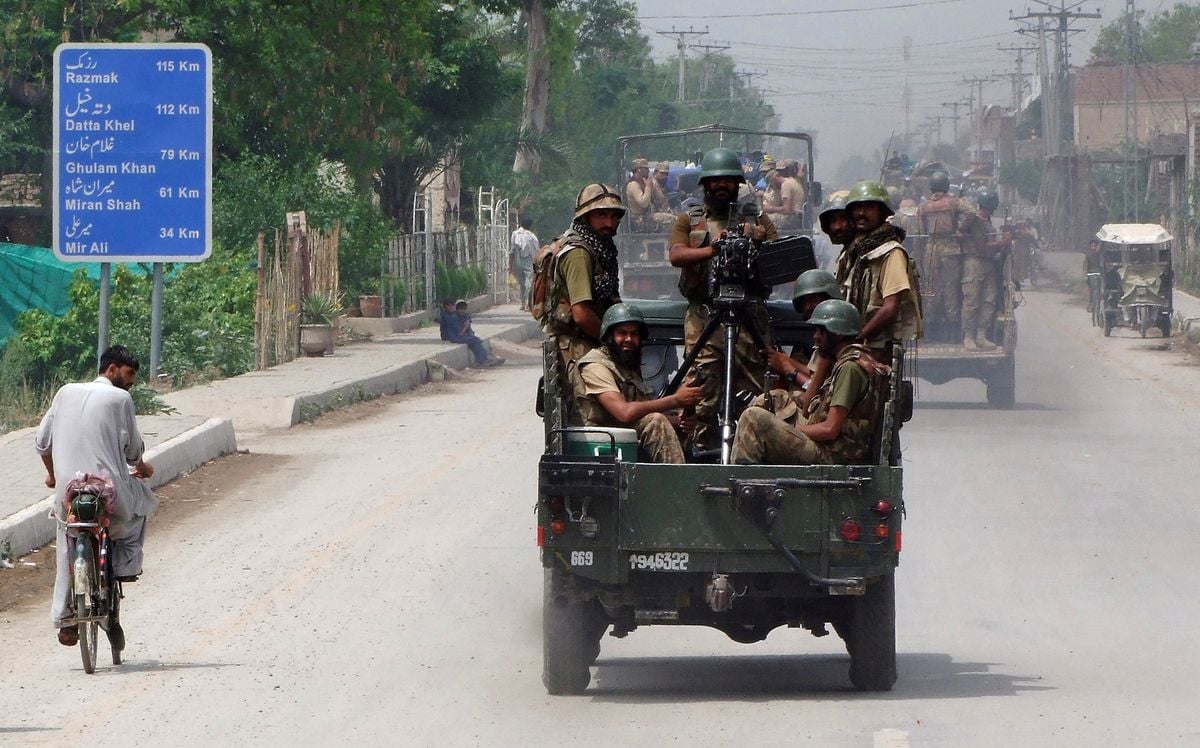 Soldiers drive towards North Waziristan, from Bannu, June 20, 2014, at the start of an offensive against Tehreek-e-Taliban Pakistan (TTP) in the Pashtun tribal region. — Reuters
