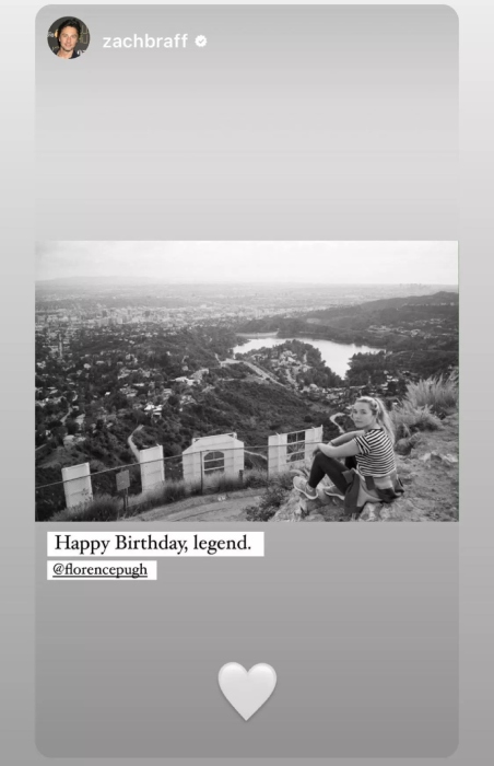 Zach Braff says ex Florence Pugh is a Legend in a sweet birthday wish